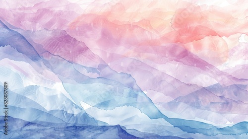 Ethereal pastel hues merge seamlessly, creating a soft and dreamy abstract watercolor landscape