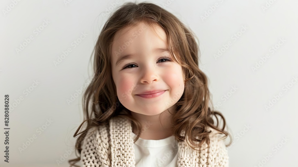 adorable little girl grinning in chic cardigan cheerful studio portrait against white background lifestyle child photography adorable little girl grinning in chic cardigan cheerful studio portrait against white background lifestyle child photography