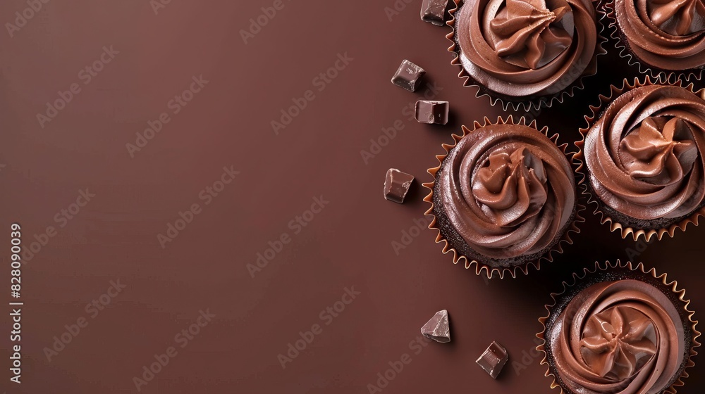 Chocolate Cupcake Day concept with copy space area for text Chocolate Cupcake Day concept with copy space area for text