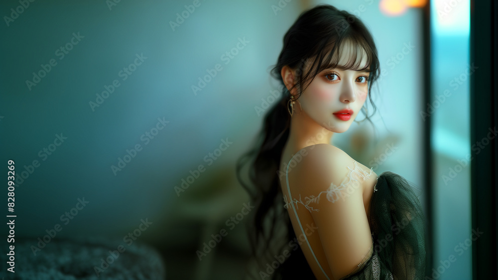 Fototapeta premium 美しい かわいい 女性 日本人モデル ポートレート