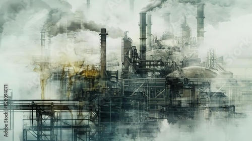 Factory Evolution Write a story about a power plant engineer who discovers the secret history of their facility through double exposure photographs that reveal hidden layers of past technologies withi