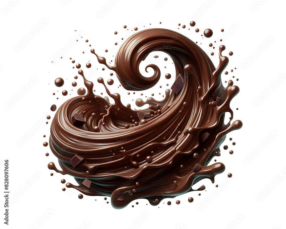 Dark brown Chocolate or cocoa liquid swirl splash with little foundation bubbles isolated on white background, liquid fluid element flowing in form of wave,png Dark brown Chocolate or cocoa liquid swirl splash with little foundation bubbles isolated on white background, liquid fluid element flowing in form of wave,png