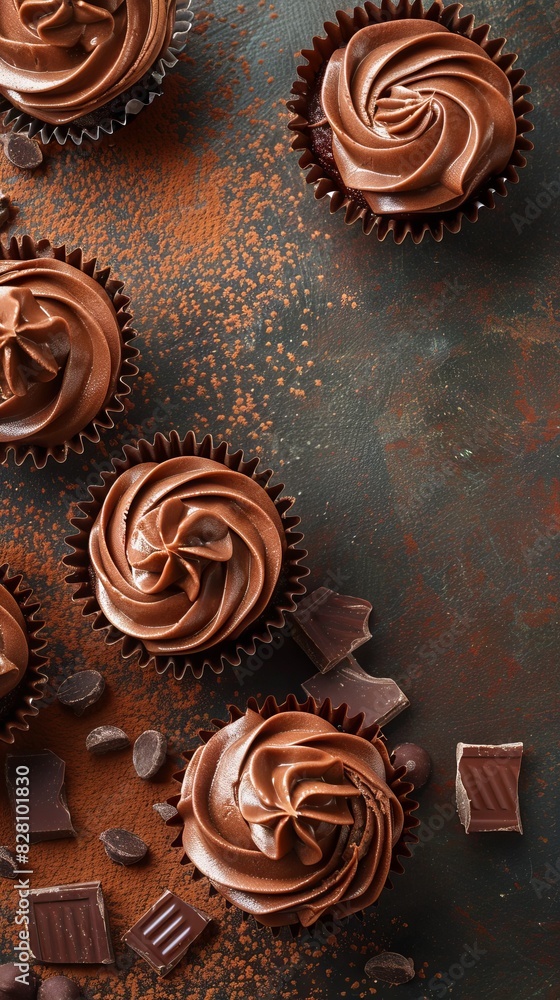 Chocolate Cupcake Day concept with copy space area for text Chocolate Cupcake Day concept with copy space area for text