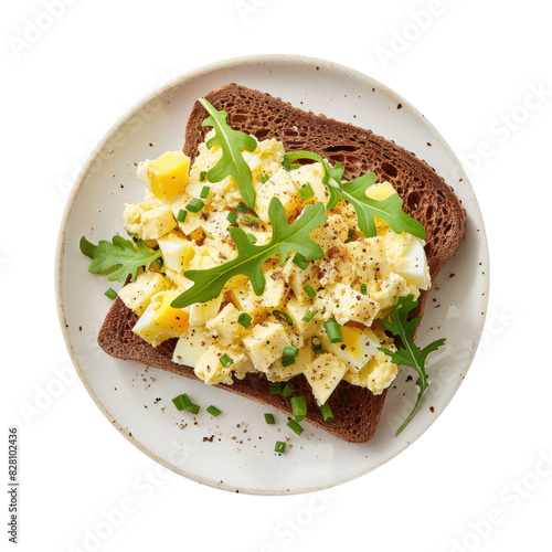 Egg Salad Sandwich Isolated...