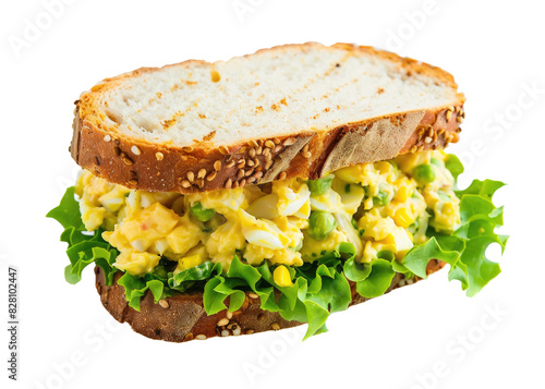 Egg Salad Sandwich Isolated...