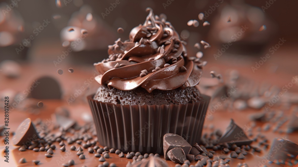 Chocolate Cupcake Day concept with copy space area for text Chocolate Cupcake Day concept with copy space area for text