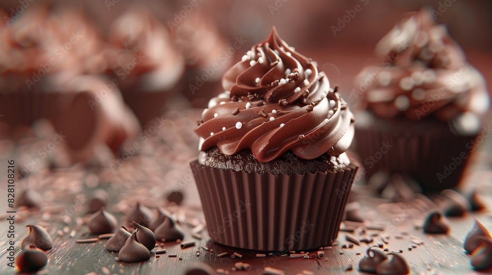 Chocolate Cupcake Day concept with copy space area for text Chocolate Cupcake Day concept with copy space area for text