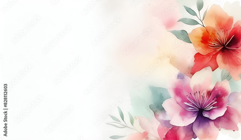 A watercolor painting of flowers with a green background.
A watercolor painting of flowers with a green background.