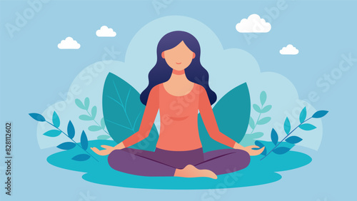 A soothing female voice narrates the meditations providing a sense of comfort and guidance.. Vector illustration