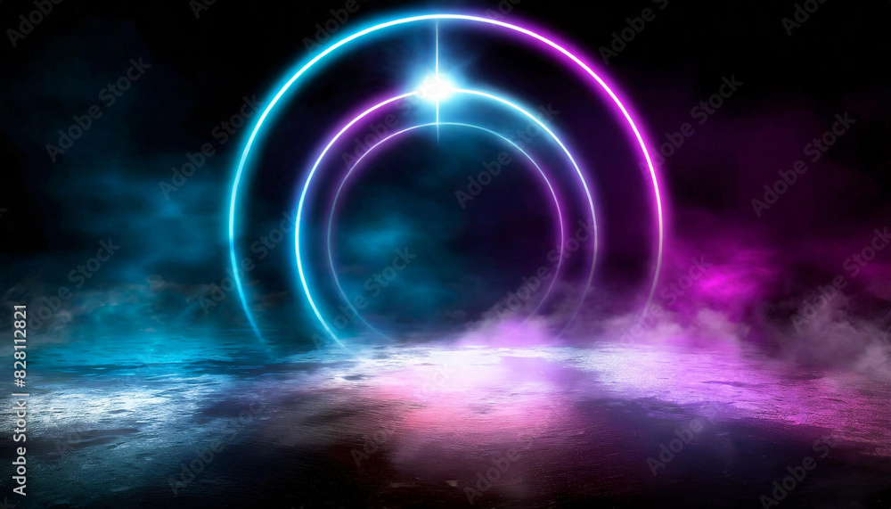 Synthwave vaporwave retrowave cyber background with copy space, laser grid, starry sky, blue and purple glows with smoke and particles with white smoke or fog Synthwave vaporwave retrowave cyber background with copy space, laser grid, starry sky, blue and purple glows with smoke and particles with white smoke or fog