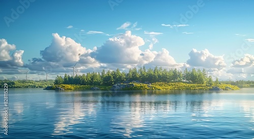 https://s.mj.run/tK3pWxdvxn0 Environmental Theme Illustration, Technology, Earth, Nature, Wind Power,Clean sky with few clouds in the background,Light Blue Background,16k,best quality,super details,hi