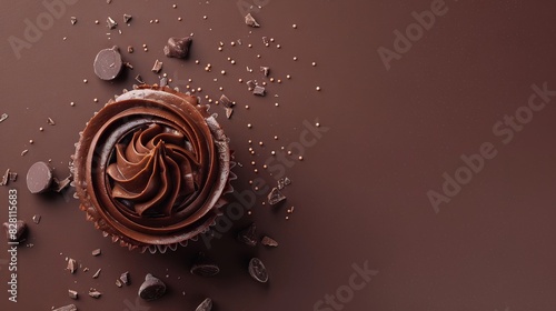 Chocolate Cupcake Day concept with copy space area for text