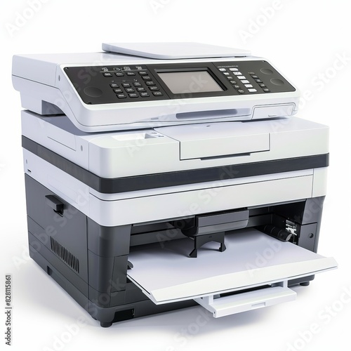 Multi function printer on white background