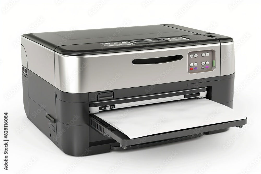 Multi function printer on white background Multi function printer on white background