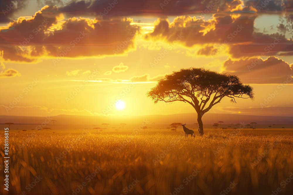 Fototapeta premium tree in the sunset
