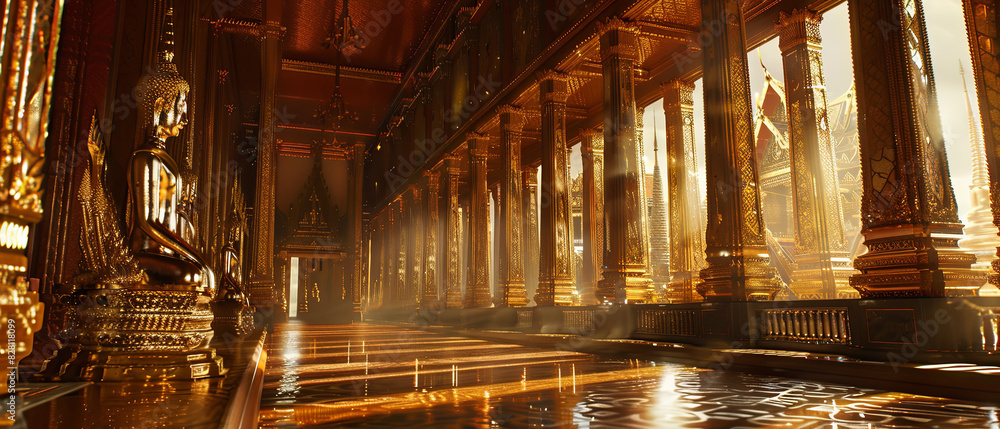 Fototapeta premium Angkor Wat in the Asian zone where various details can be seen beautifully.
