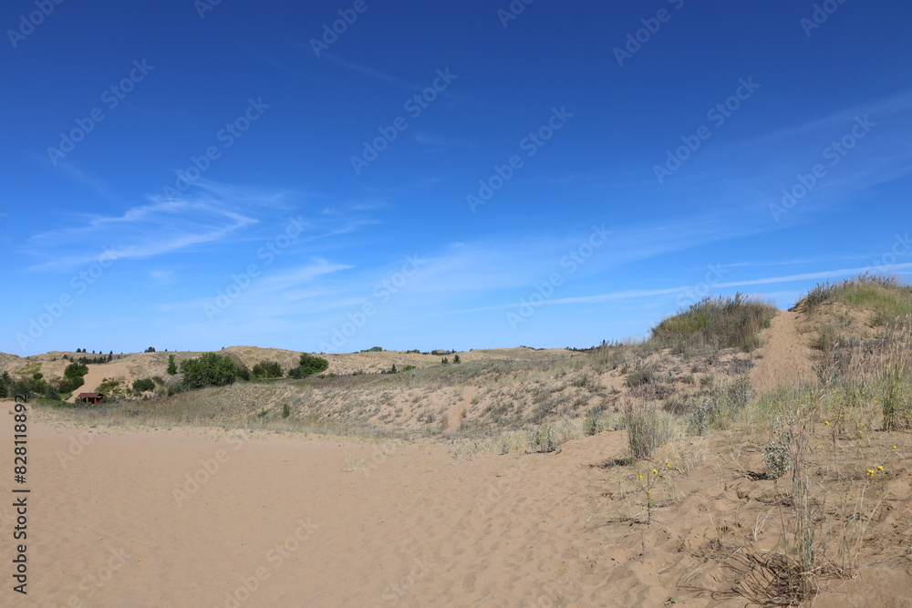 landscape rugged desert dunes under deep blue skies landscape rugged desert dunes under deep blue skies