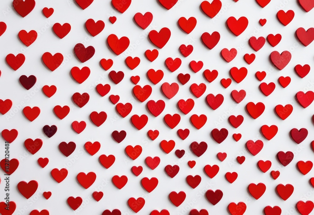 minimalist design with heart-shaped patterns in varying shades of red on a white background, capturing the love and warmth of a heartfelt moment minimalist design with heart-shaped patterns in varying shades of red on a white background, capturing the love and warmth of a heartfelt moment