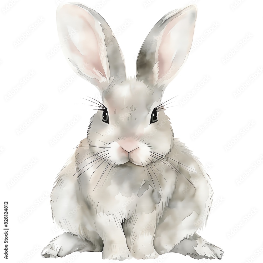 Obraz premium Create a watercolor painting of a cute bunny rabbit