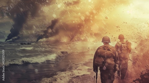 d-day background concept with copy space