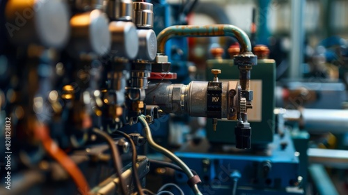 industrial machinery closeup power factor correction capacitor amidst complex wiring inner workings of industry product photography