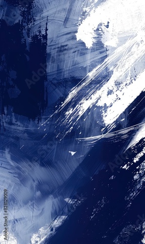 Abstract Brushstrokes In Shades Of Navy And Pearl White, Blending Seamlessly To Form A Sophisticated Background, Banner Image For Website