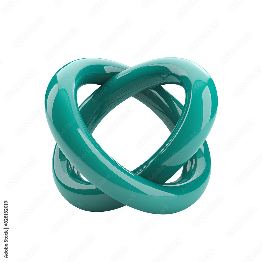 3d bonds icon, teal color 3d bonds icon, teal color