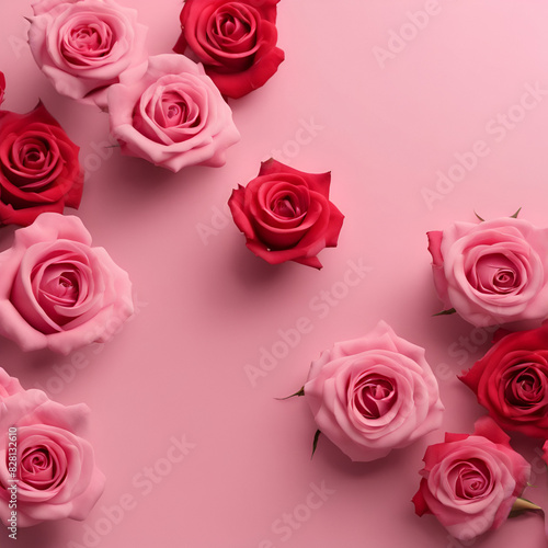 Minimalist background of roses concept of beauty  