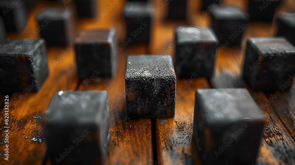 Wood floors - stone squares - modern art Wood floors - stone squares - modern art