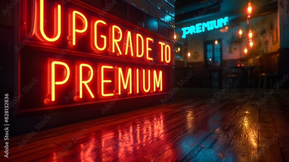 “UPGRADE TO PREMI&UM” - sign - graphic resource - background - wallpaper -neon “UPGRADE TO PREMI&UM” - sign - graphic resource - background - wallpaper -neon