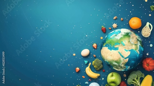 Obraz na płótnie world food safety day background concept, space area for text w salonie