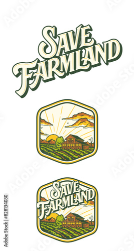 Save Farmland Colourful Vector Illustration