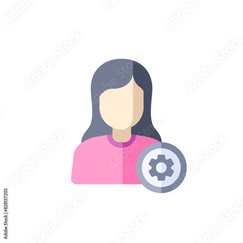 vector female avatar icon in flat design