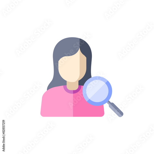 vector female avatar icon in flat design