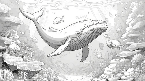 Dive into the captivating world beneath the waves with a fun color by number activity featuring a vibrant underwater scene complete with a majestic whale and colorful seaweeds Get ready to e