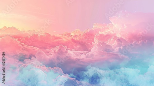 Artistic depiction of a fantasy sky with a pastel color filter