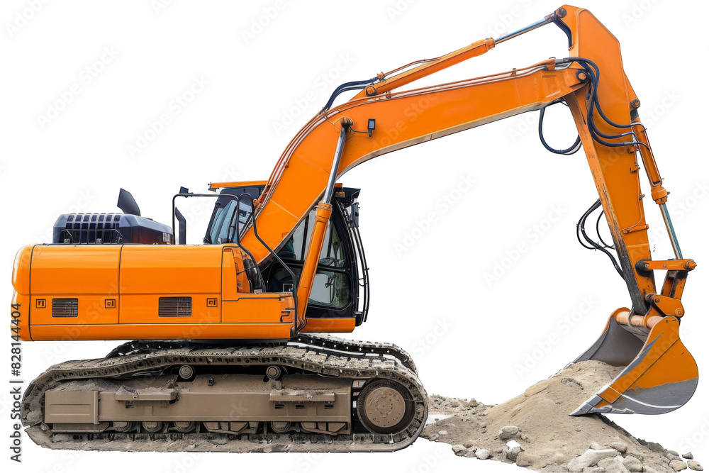 Hydraulic excavator, isolated white background, PNG di-cut style, realistic photo style, object as model Hydraulic excavator, isolated white background, PNG di-cut style, realistic photo style, object as model
