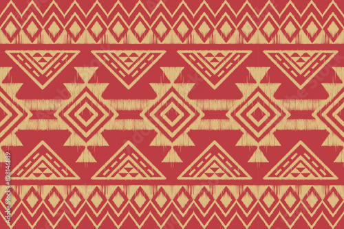 Geometric ethnic oriental ikat seamless pattern traditional background. vector design for fashion, ikat fabric, wallpaper and all prints color. carpet,wallpaper,clothing,wrapping,Batik,fabric,Vector