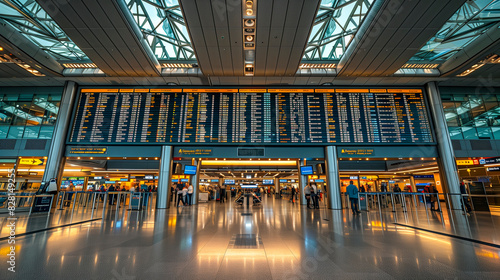 Airport Terminal - A busy airport terminal with passengers 
