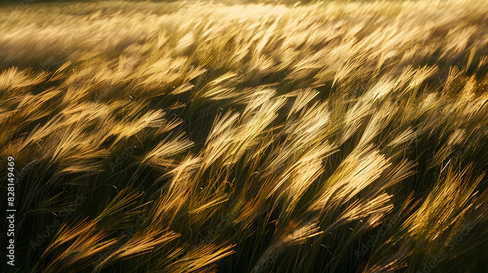 Artistic shot of a wheat field swaying in the wind, with light and shadow creating a sense of movement and depth. Artistic shot of a wheat field swaying in the wind, with light and shadow creating a sense of movement and depth.