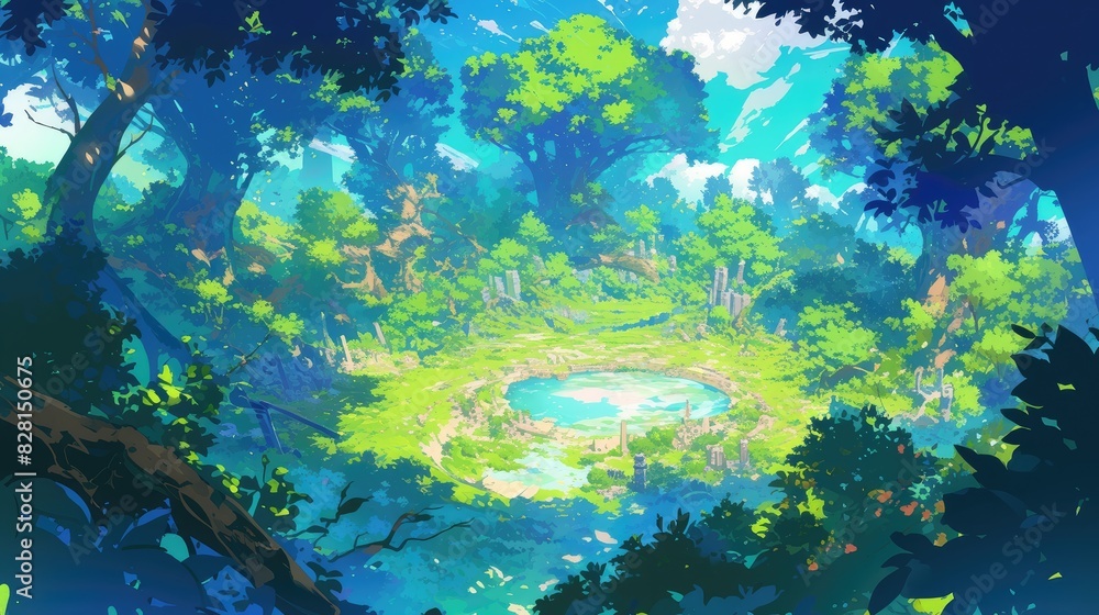An artistic rendition of the Earth featuring lush trees and a vibrant green garden An artistic rendition of the Earth featuring lush trees and a vibrant green garden