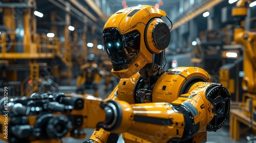 In an oil plant, the robot is seen operating heavy machinery, its advanced hydraulics and motors allowing it to handle physically demanding tasks safely and efficiently. AI Technology and Industrial © DARIKA