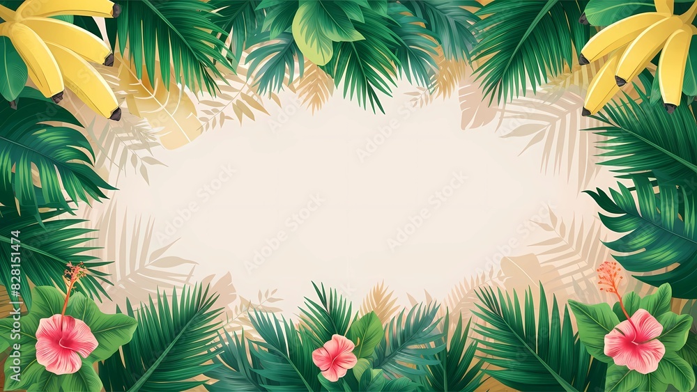 frame of tropical flowers frame of tropical flowers