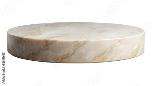 Oval Marble Pedestal – Soft Edges: A soft-edged oval marble pedestal, combining elegance and simplicity, isolated on a white background.  © No