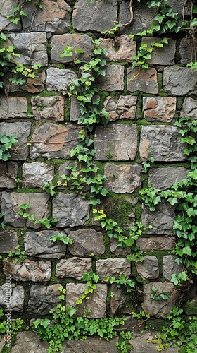 An old-fashioned brick wall with uneven, weathered bricks and patches of moss and ivy creeping through the cracks, providing a nostalgic and charming photographic setting.