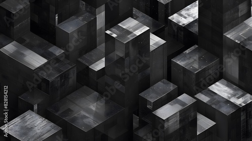 Abstract dark background illustration with geometric graphic elements.