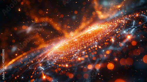 An abstract visualization of quantum decoherence, with particles transitioning from coherent superpositions to classical states, set against a complex, dynamic background. AI Technology and