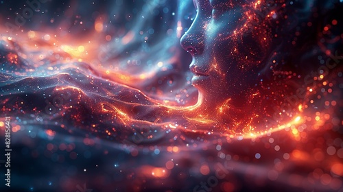 An artistic rendering of the many-worlds interpretation, with parallel realities branching out from a central point, overlaid with quantum particles and waves. AI Technology and Industrial works