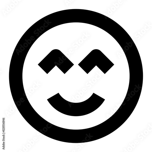 Bilde på lerret smile beam emote smiley line icon