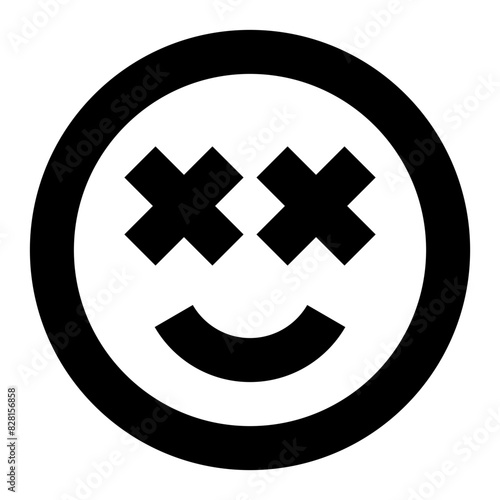  smile dizzy emote smiley line icon 